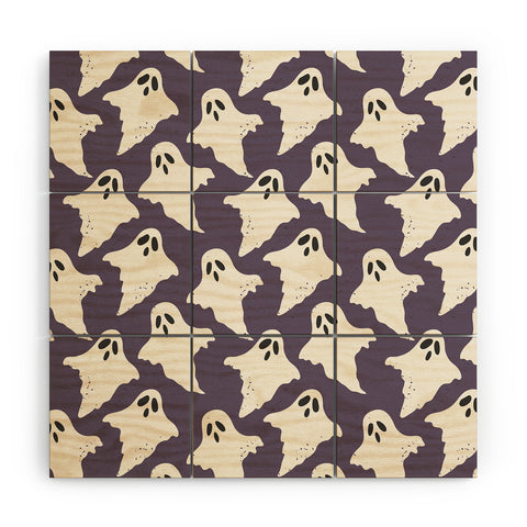 Avenie Halloween Ghosts Wood Wall Mural