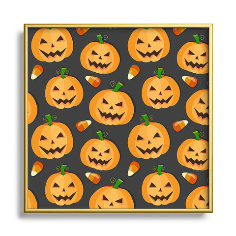 Avenie Halloween Jack o Lantern Square Metal Framed Art Print