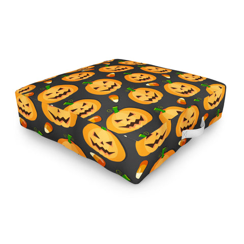 Avenie Halloween Jack o Lantern Outdoor Floor Cushion