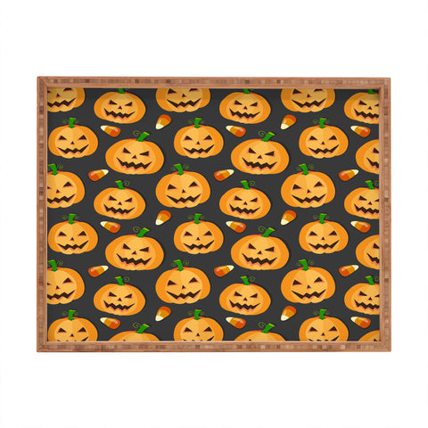 Avenie Halloween Jack o Lantern Rectangular Tray