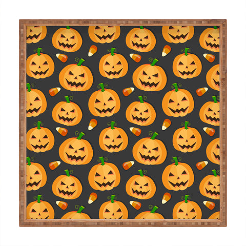 Avenie Halloween Jack o Lantern Square Tray