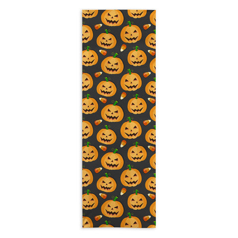 Avenie Halloween Jack o Lantern Yoga Towel