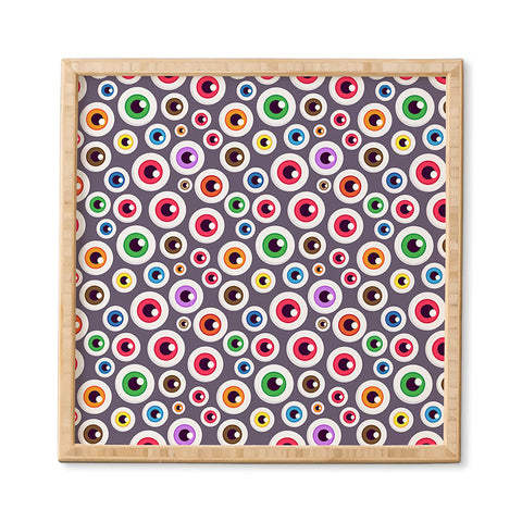 Avenie Halloween Monster Eyes Framed Wall Art