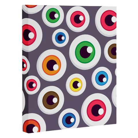 Avenie Halloween Monster Eyes Art Canvas