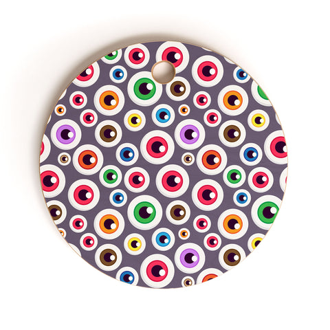Avenie Halloween Monster Eyes Cutting Board Round