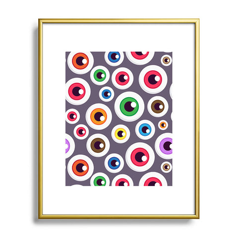 Avenie Halloween Monster Eyes Metal Framed Art Print