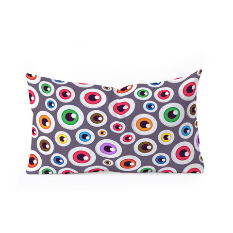 Avenie Halloween Monster Eyes Oblong Throw Pillow