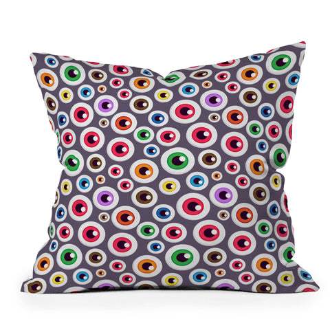 Avenie Halloween Monster Eyes Throw Pillow