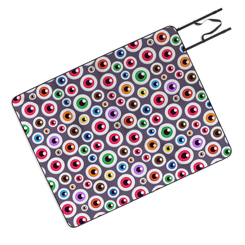 Avenie Halloween Monster Eyes Picnic Blanket
