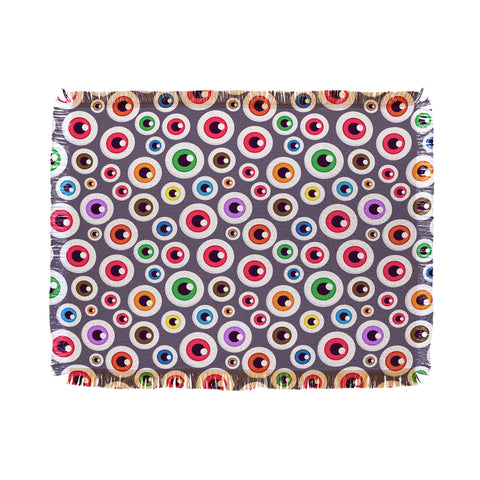 Avenie Halloween Monster Eyes Throw Blanket