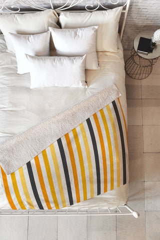 Avenie Halloween Stripes Fleece Throw Blanket