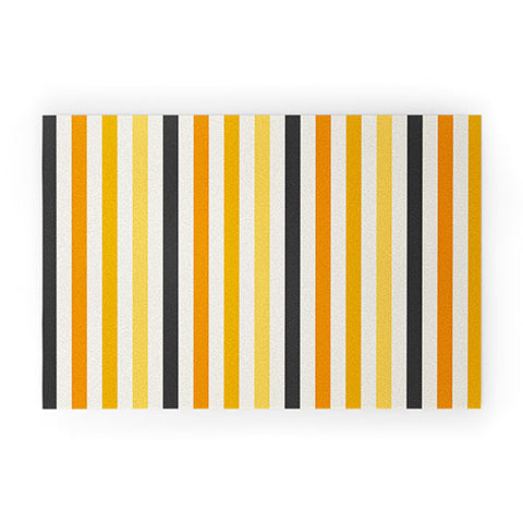 Avenie Halloween Stripes Welcome Mat