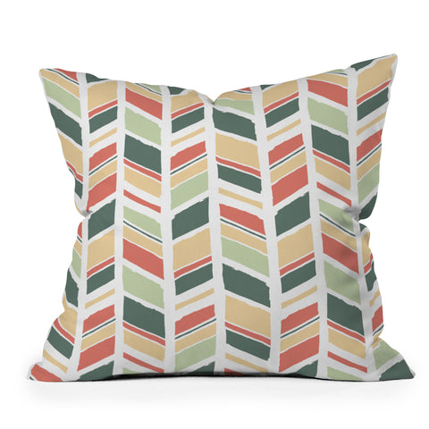Avenie Hand Drawn Chevron Outdoor Throw Pillow