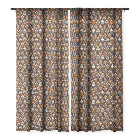 Avenie Heritage Garden Collection Sheer Window Curtain