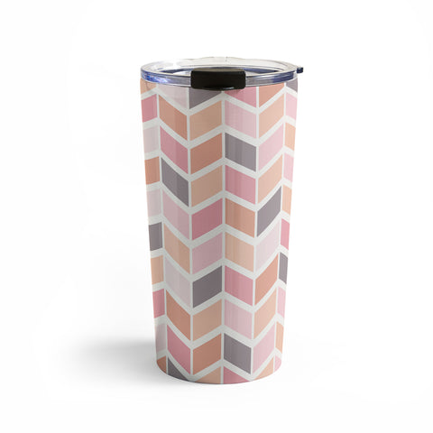 Avenie Herringbone Vintage Pink Travel Mug