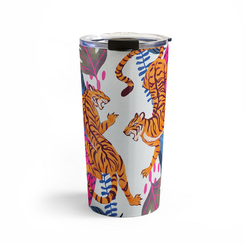 Avenie Jungle Cats Blue Travel Mug