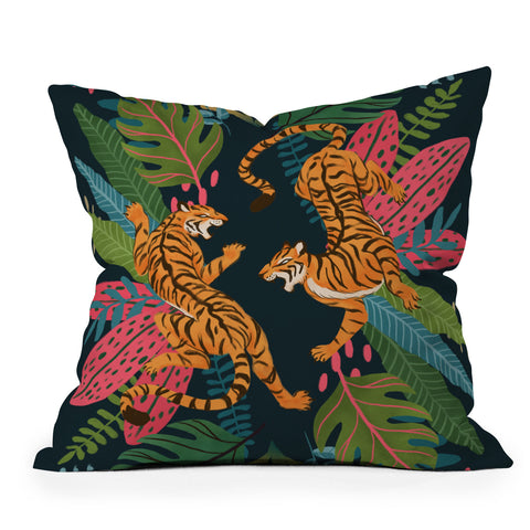 Avenie Jungle Cats Outdoor Throw Pillow