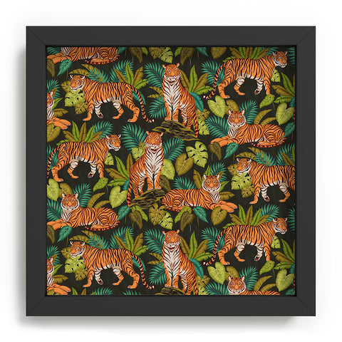 Avenie Jungle Tigers In Charcoal Recessed Framing Square