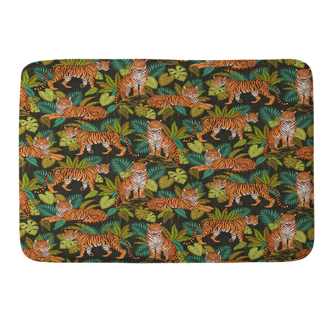 Avenie Jungle Tigers In Charcoal Memory Foam Bath Mat