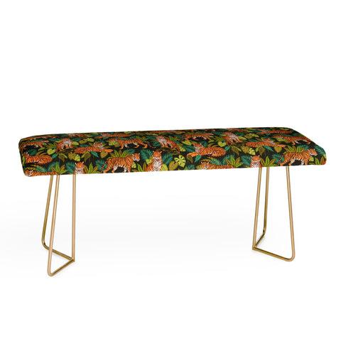 Avenie Jungle Tigers In Charcoal Bench