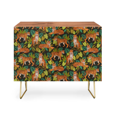 Avenie Jungle Tigers In Charcoal Credenza