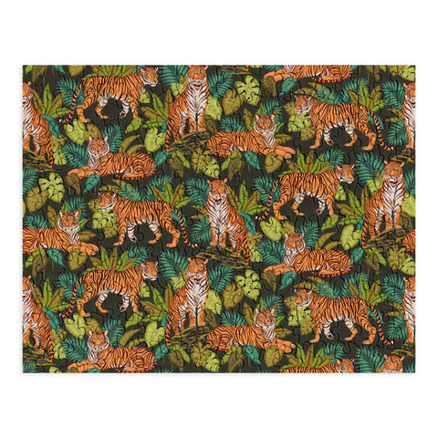Avenie Jungle Tigers In Charcoal Puzzle