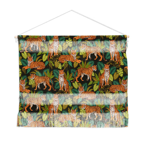 Avenie Jungle Tigers In Charcoal Wall Hanging Landscape