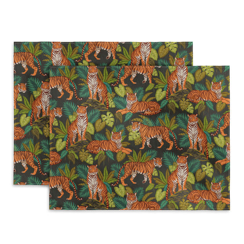 Avenie Jungle Tigers In Charcoal Placemat