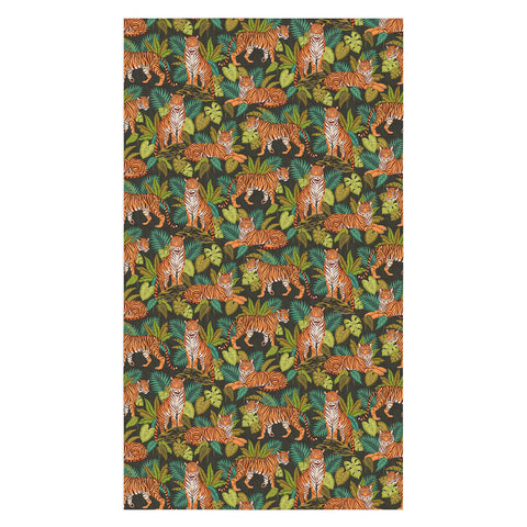 Avenie Jungle Tigers In Charcoal Tablecloth