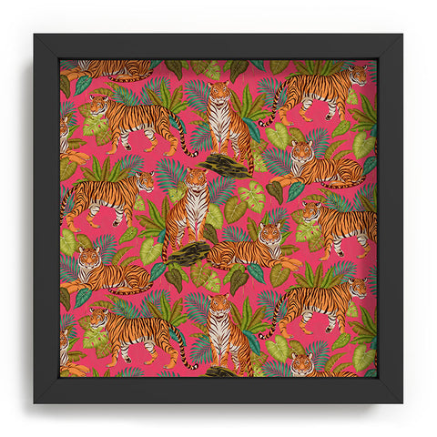 Avenie Jungle Tigers In Hot Pink Recessed Framing Square