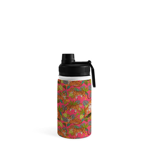 Avenie Jungle Tigers In Hot Pink Water Bottle