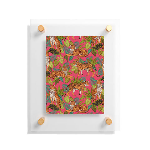 Avenie Jungle Tigers In Hot Pink Floating Acrylic Print