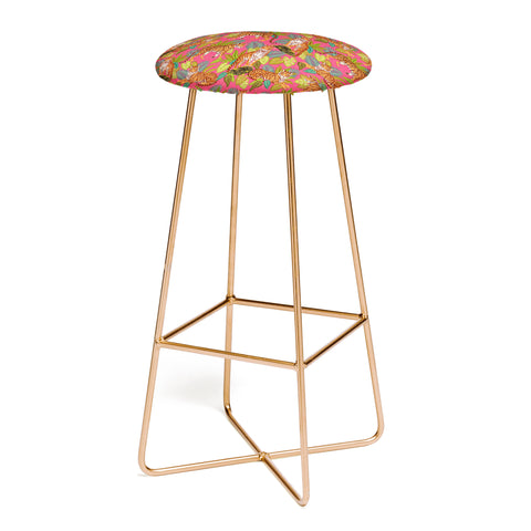 Avenie Jungle Tigers In Hot Pink Bar Stool