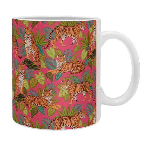 Avenie Jungle Tigers In Hot Pink Coffee Mug