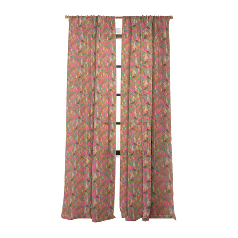 Avenie Jungle Tigers In Hot Pink Sheer Window Curtain