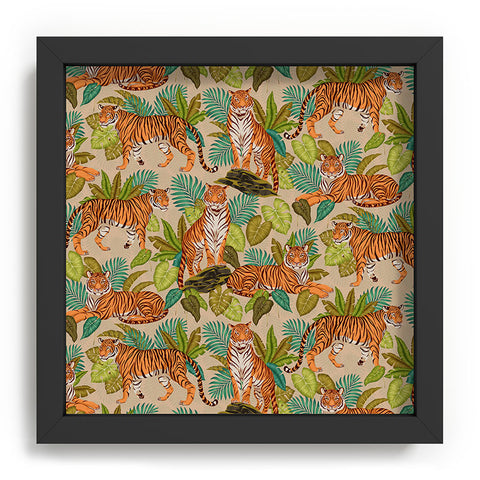 Avenie Jungle Tigers In Sand Recessed Framing Square