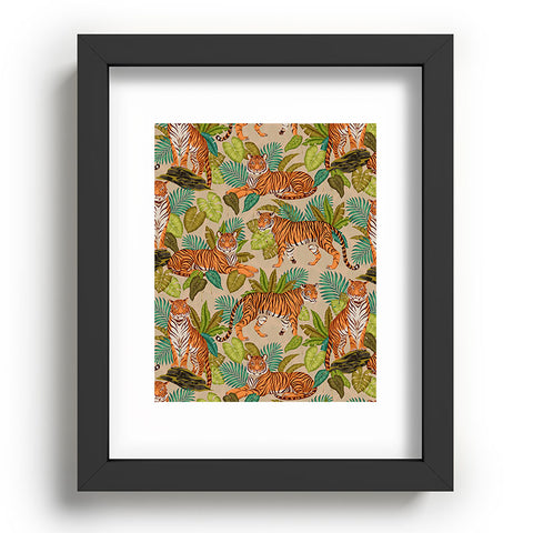 Avenie Jungle Tigers In Sand Recessed Framing Rectangle