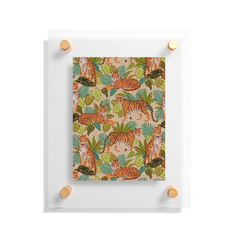 Avenie Jungle Tigers In Sand Floating Acrylic Print