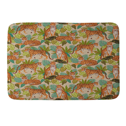 Avenie Jungle Tigers In Sand Memory Foam Bath Mat