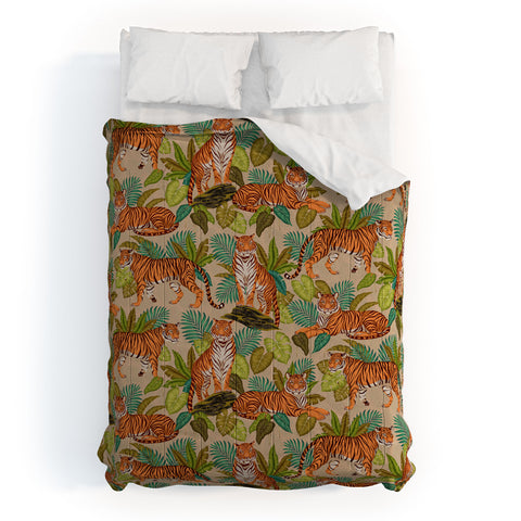 Avenie Jungle Tigers In Sand Comforter