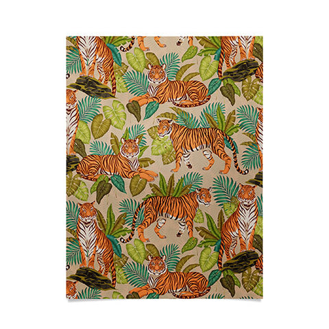 Avenie Jungle Tigers In Sand Poster