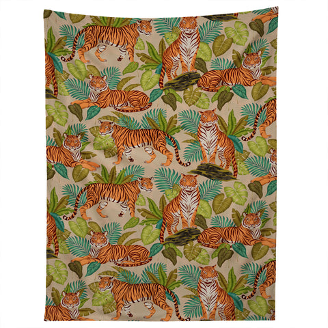 Avenie Jungle Tigers In Sand Tapestry