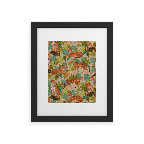 Avenie Jungle Tigers In Sand Framed Art Print