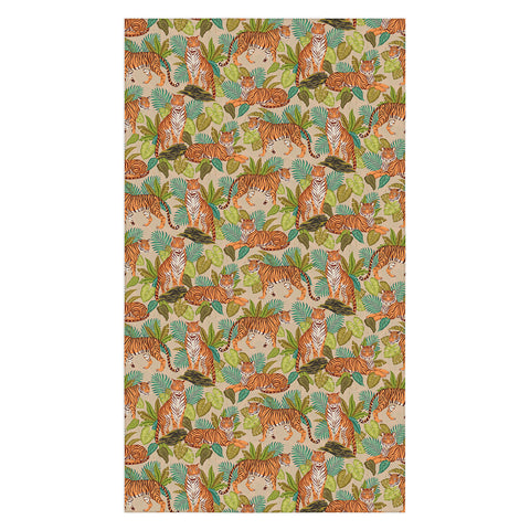 Avenie Jungle Tigers In Sand Tablecloth