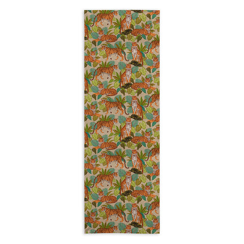 Avenie Jungle Tigers In Sand Yoga Towel