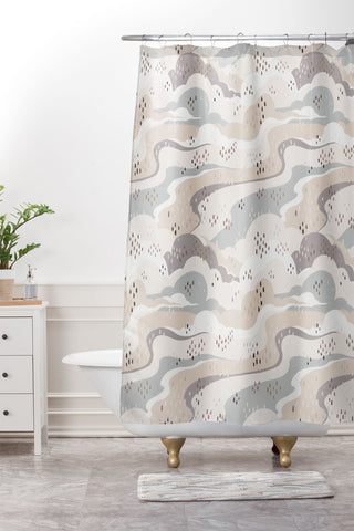 Avenie Land and Sky Among the Clouds Shower Curtain And Mat