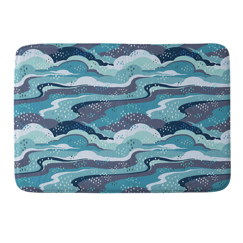 Avenie Land and Sky Ocean Surf Memory Foam Bath Mat