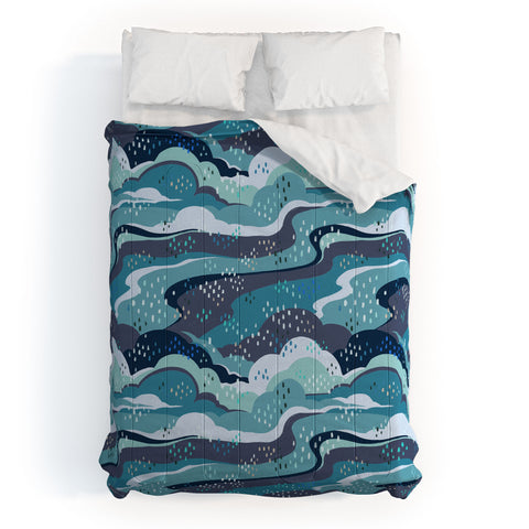 Avenie Land and Sky Ocean Surf Comforter