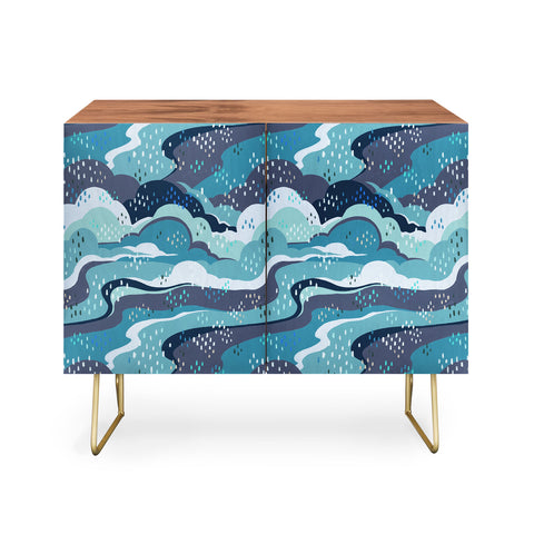 Avenie Land and Sky Ocean Surf Credenza