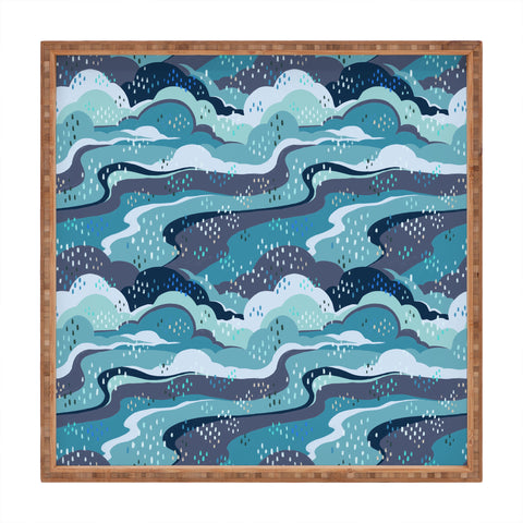 Avenie Land and Sky Ocean Surf Square Tray